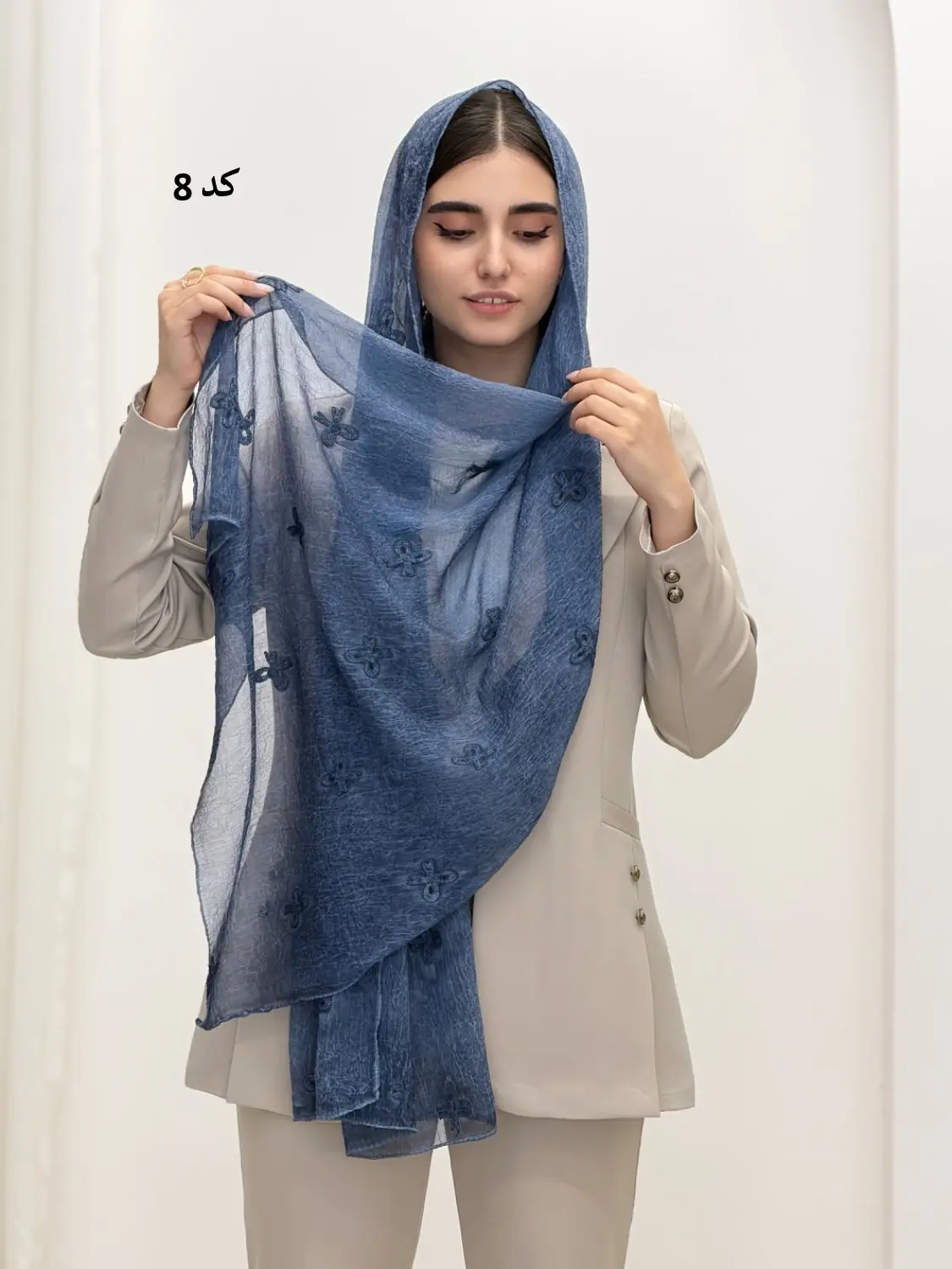 6888-شال گلدوزی پاپیون